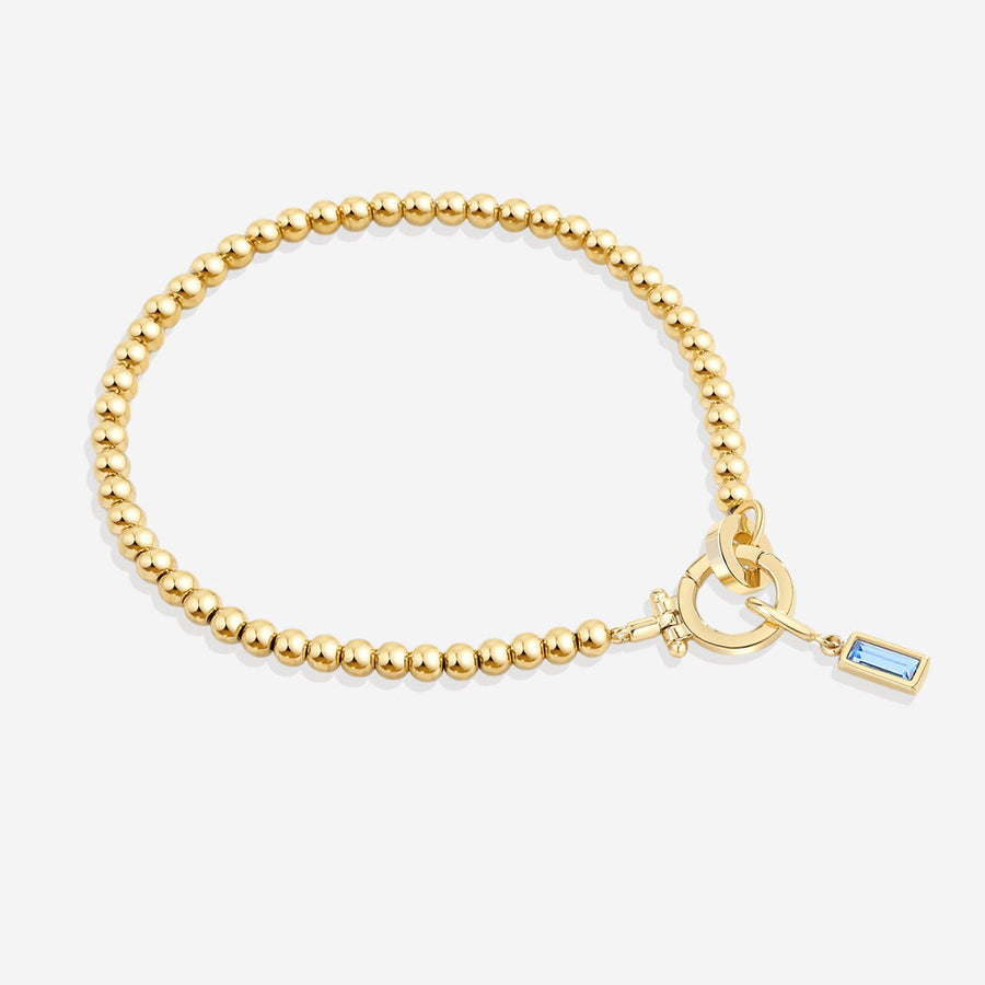 Perlearmbånd med månedsstein-charms – bilde 6