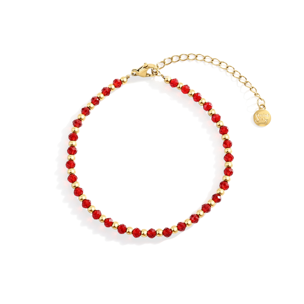Armbånd med gullperler og månedsstein – bilde 2