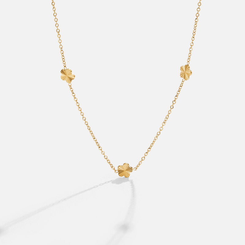 Halsband med blomkedja guld