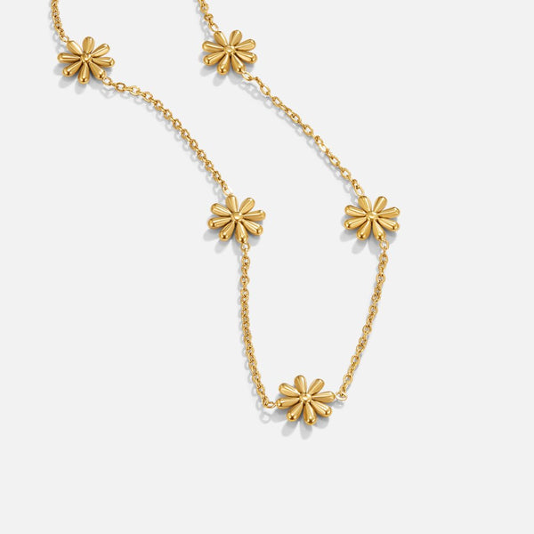 Halsband med små blommor guld
