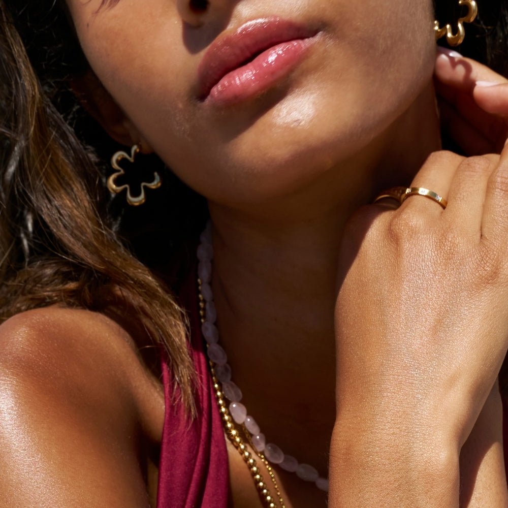 Gullfargede geometriske blomsterhoops – bilde 4