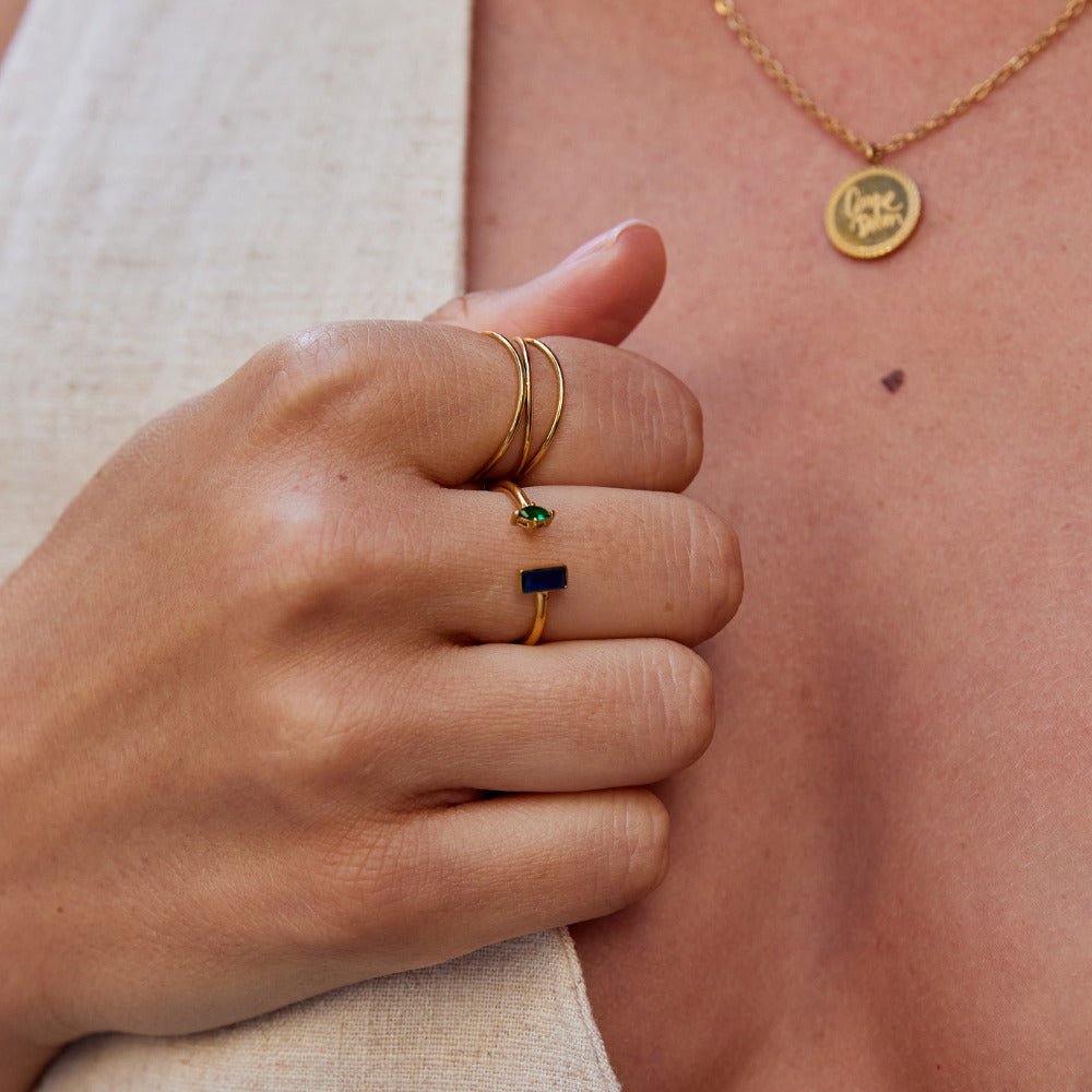 Amore justerbar gullfarget ring med zirkonia – bilde 2