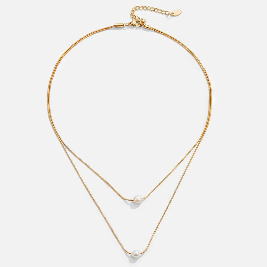 Lagrat halsband med sötvattenspärlor guld – bild 7