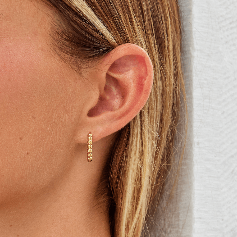 Leona gullfargede hoops med perler i 18K gullbelagt rustfritt stål – bilde 2