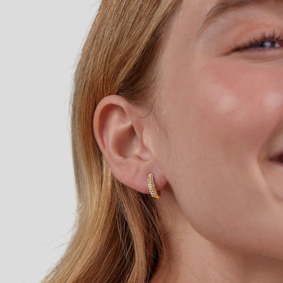 Lily gullfargede hoops med krystall – bilde 6