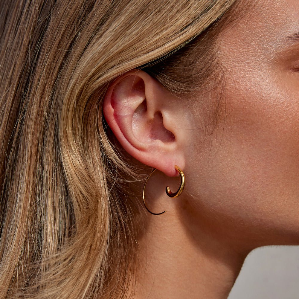 Luca spiral-hoops i 18K gullbelagt rustfritt stål – bilde 2