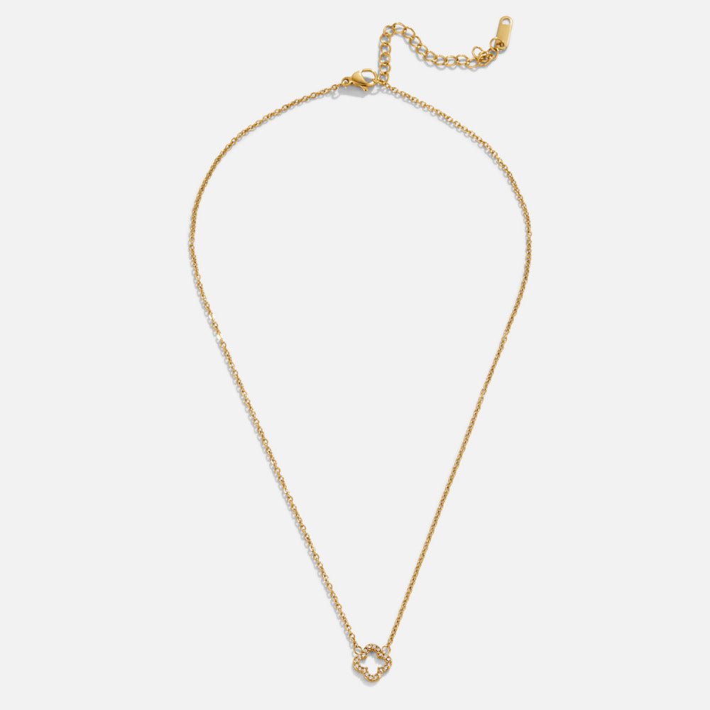 Halsband med kristallklöverhänge guld – bild 4