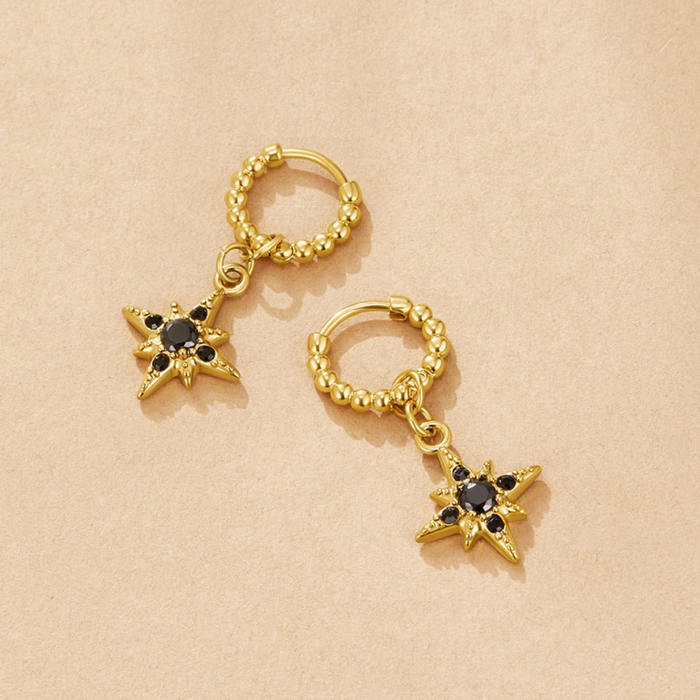 Midnight Luxe gullfargede hoops med heng