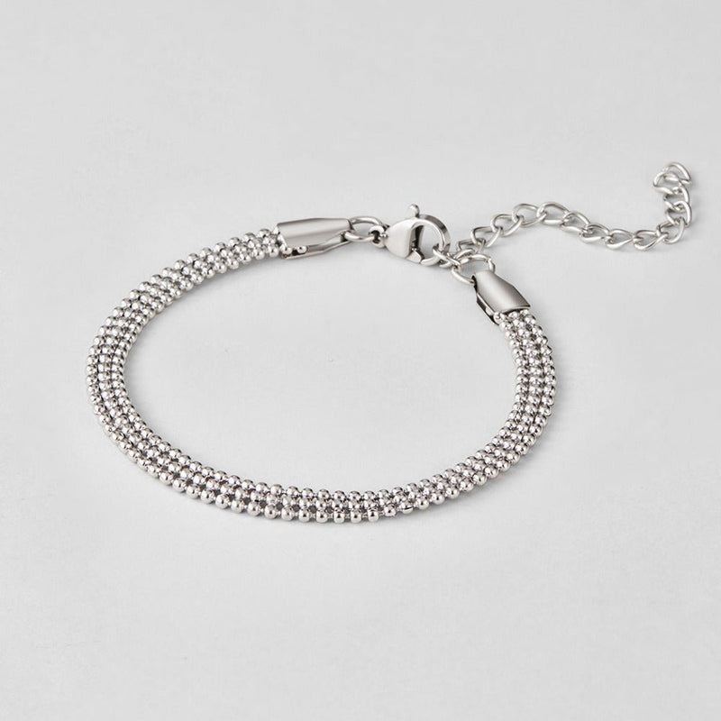 Milan silverfärgat kedjearmband med kulor