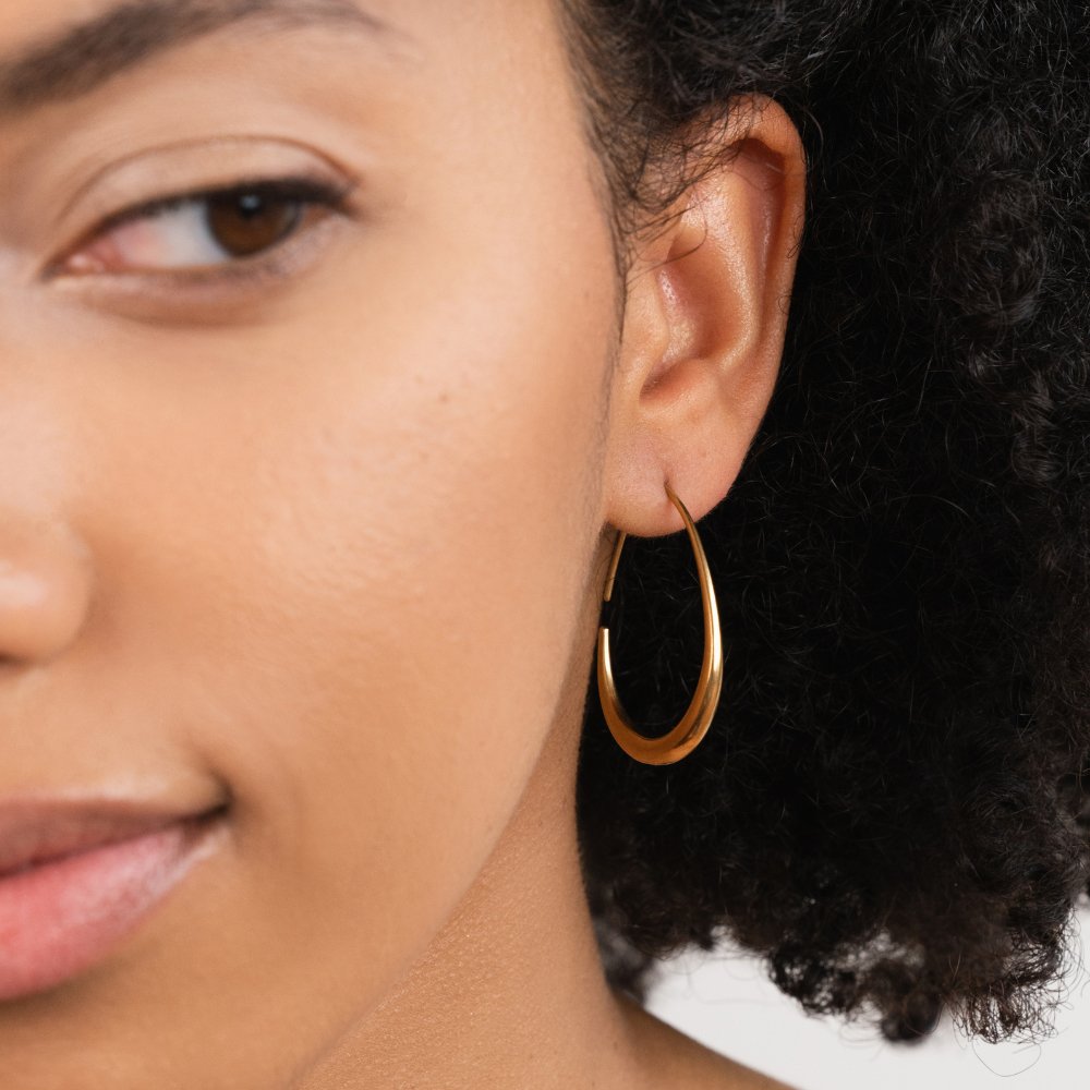 Nica store gullfargede hoops, 18K gullbelagt – bilde 4