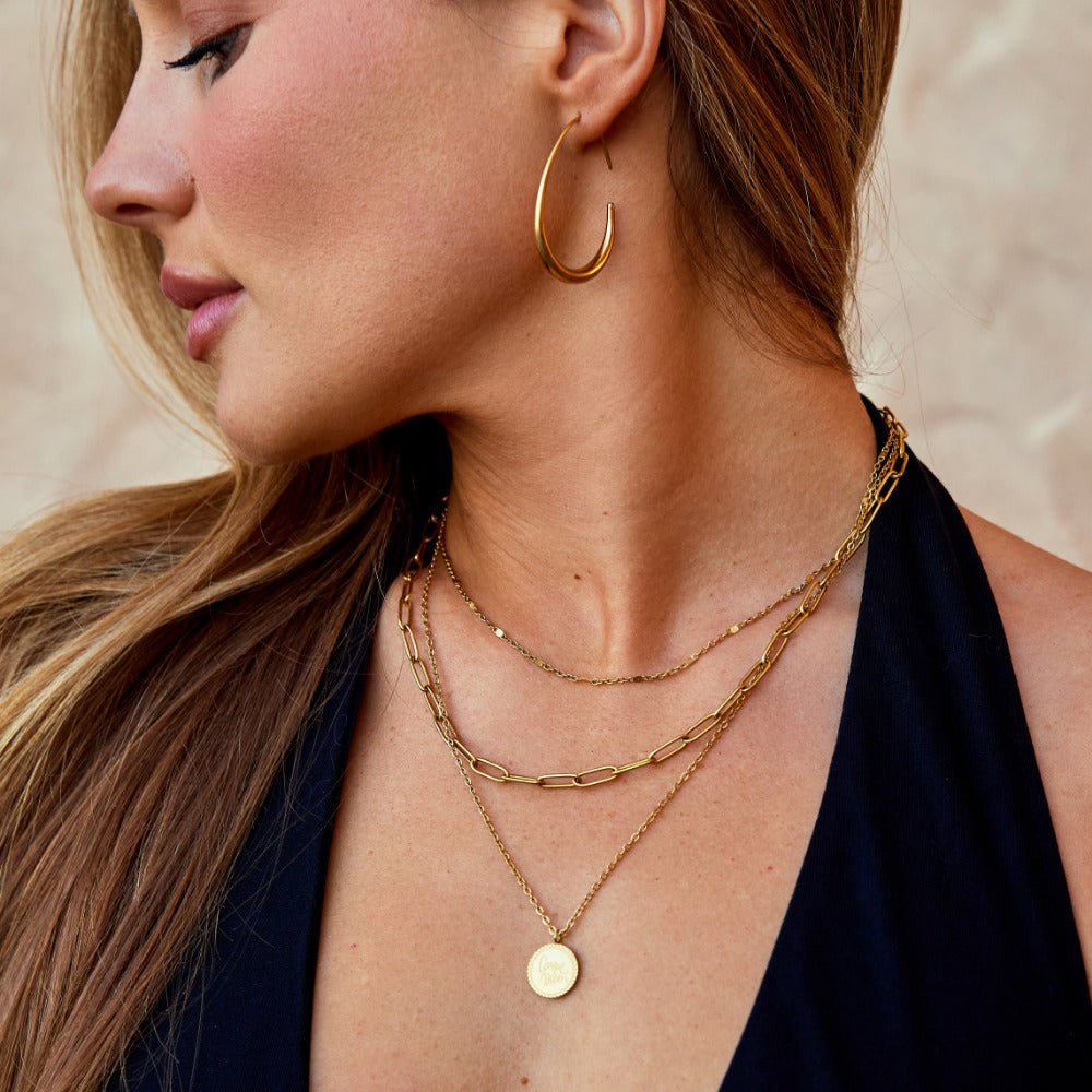 Nica store gullfargede hoops, 18K gullbelagt – bilde 3