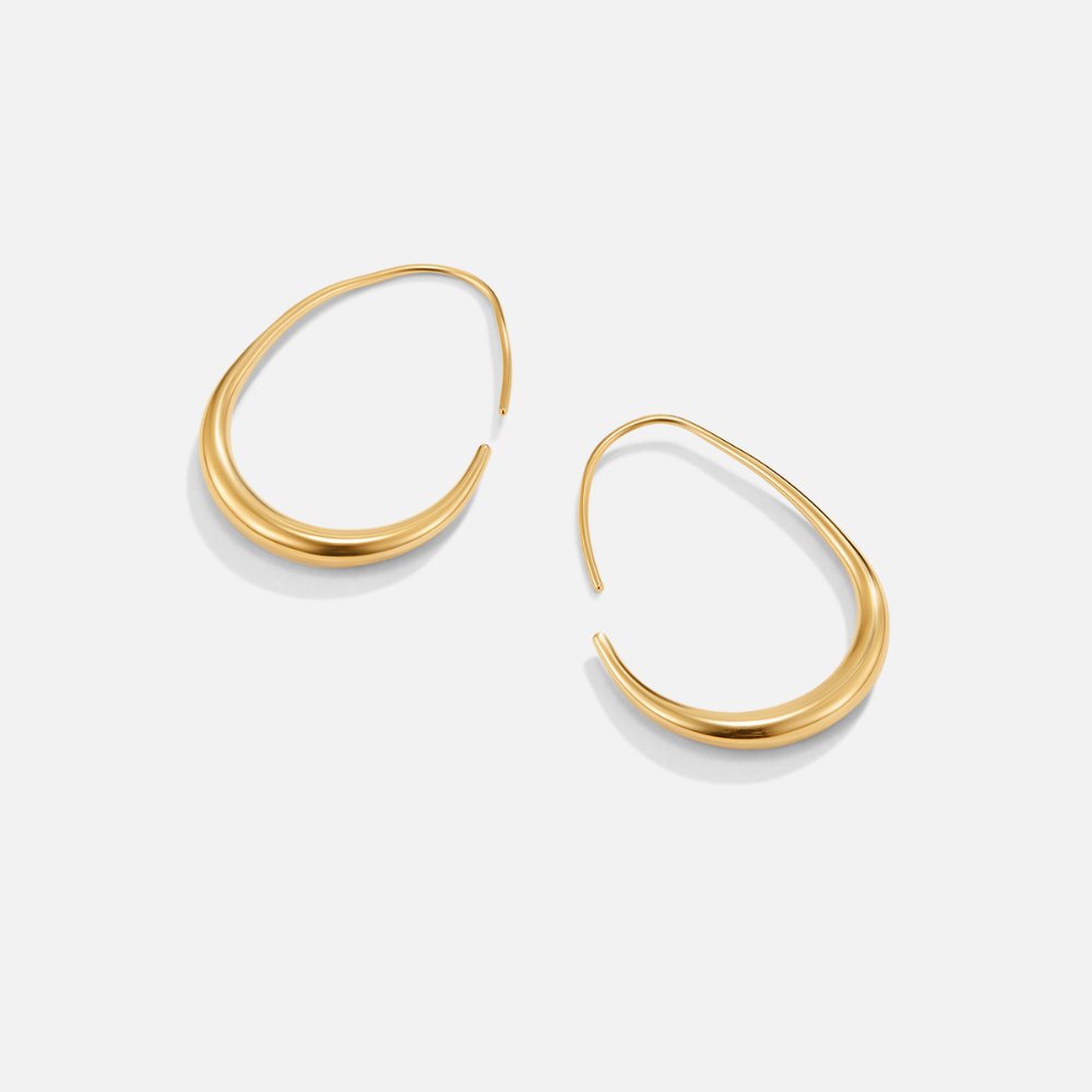 Nica store gullfargede hoops, 18K gullbelagt