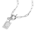 Collier initiale pavée — chaîne trombone