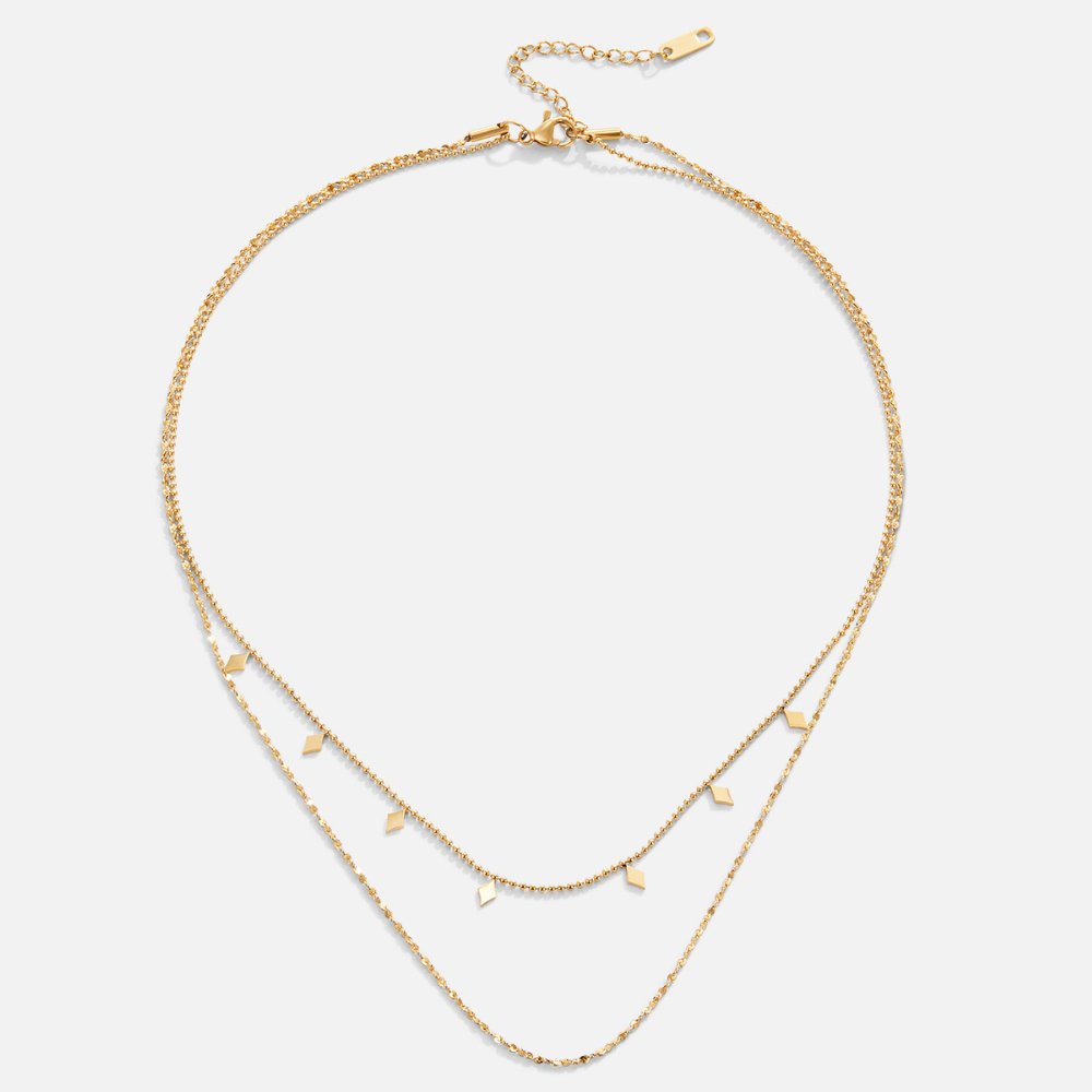 Phoenix guldfärgat dubbelradigt lagerat halsband – bild 4