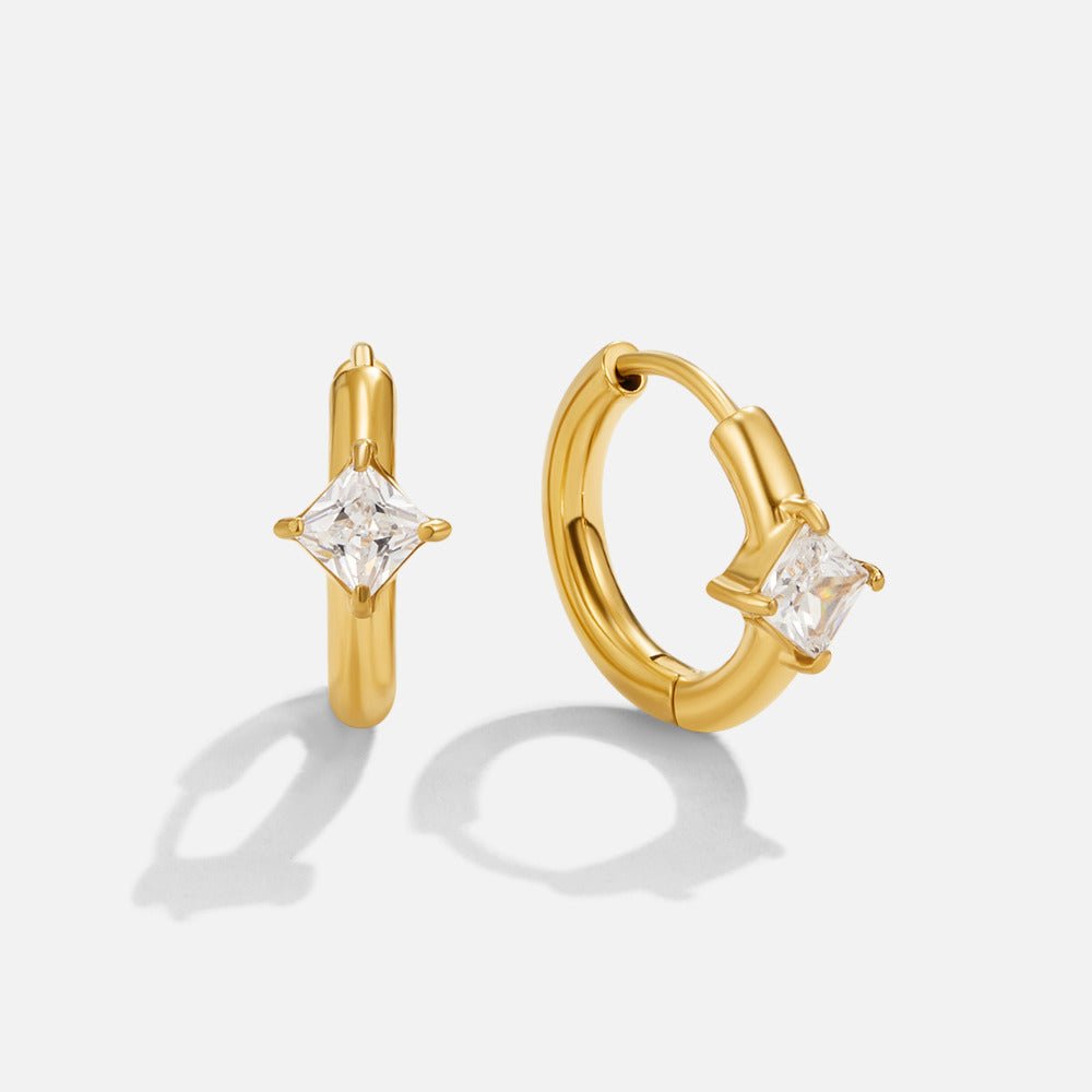 Roselle gullfargede mini-hoops med krystall – bilde 3