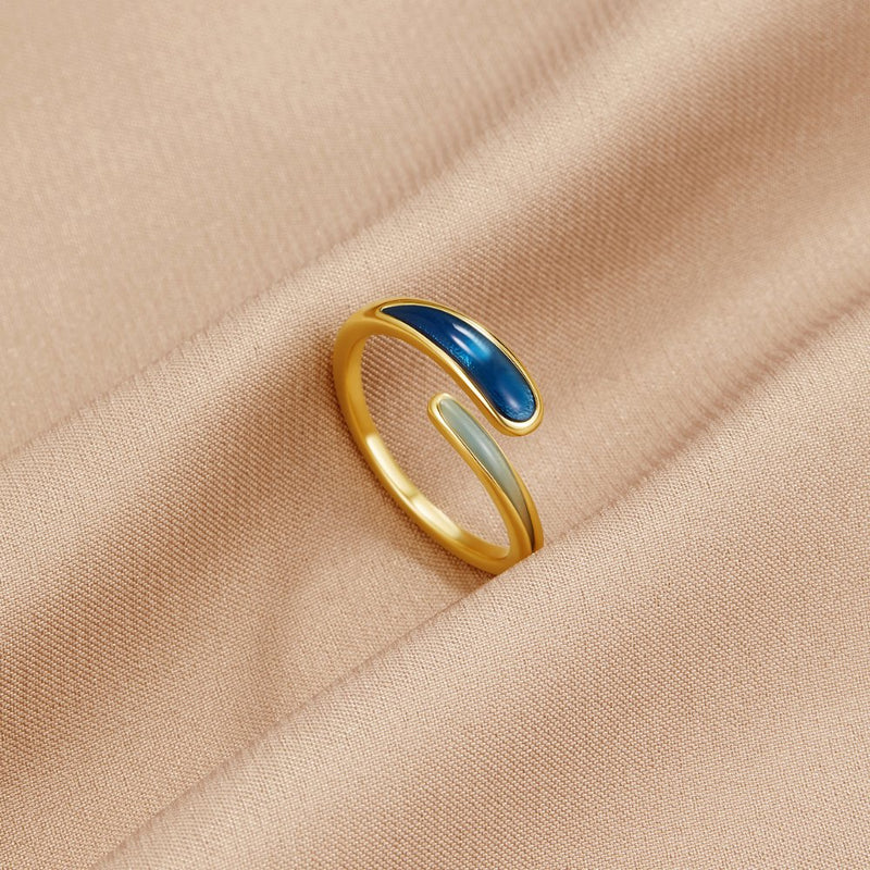Safira blå wrap-ring