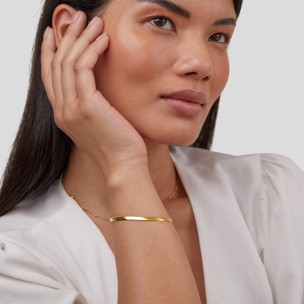 Sarya gullfarget slangekjede-armbånd – bilde 2
