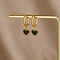 Shaded Hearts hoops med agat