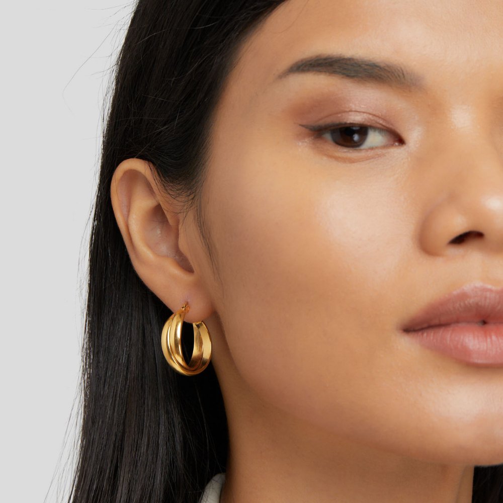 Talia gullfargede hoops i 18K gullbelagt rustfritt stål – bilde 3