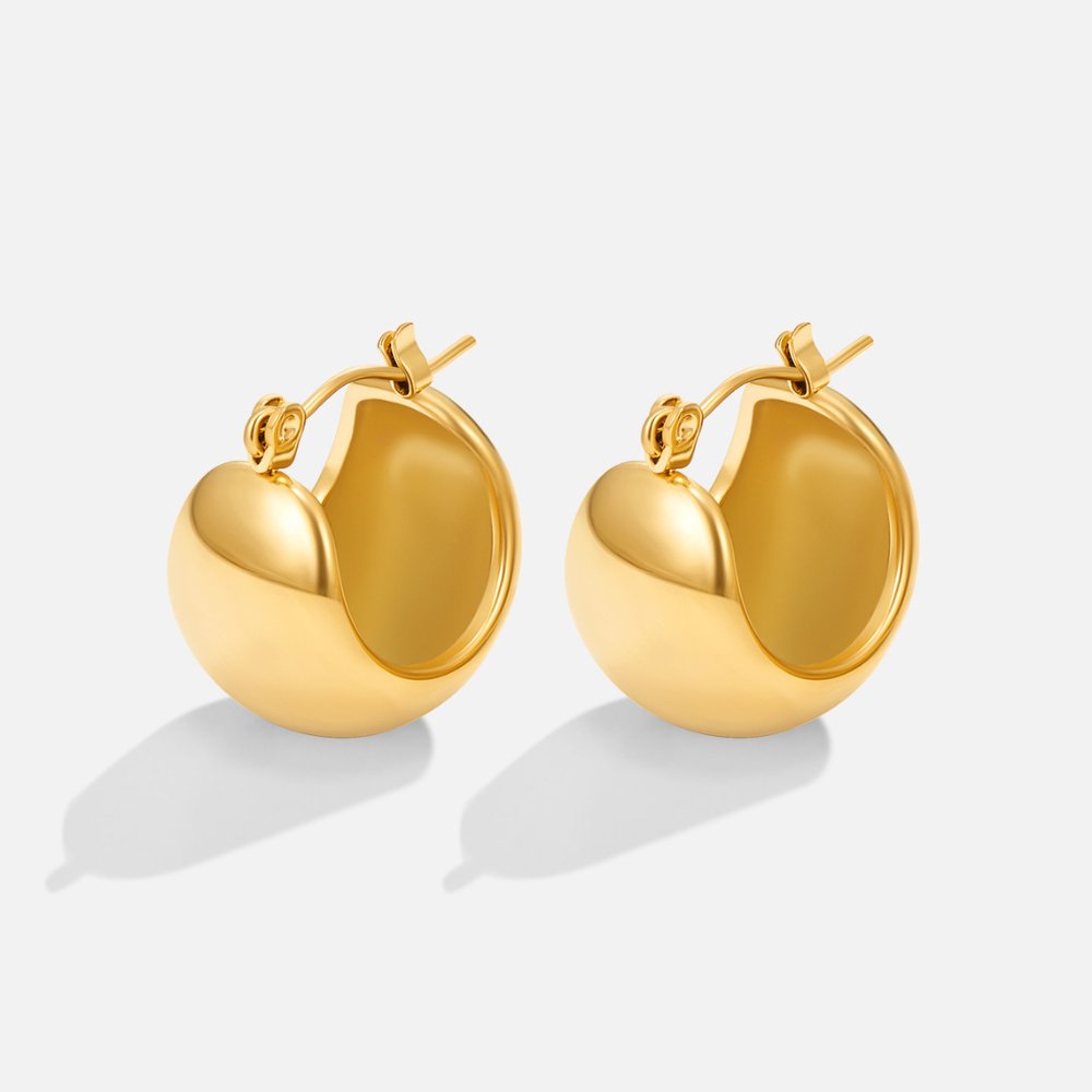 Tara kraftige gullfargede hoops, 18K gullbelagt
