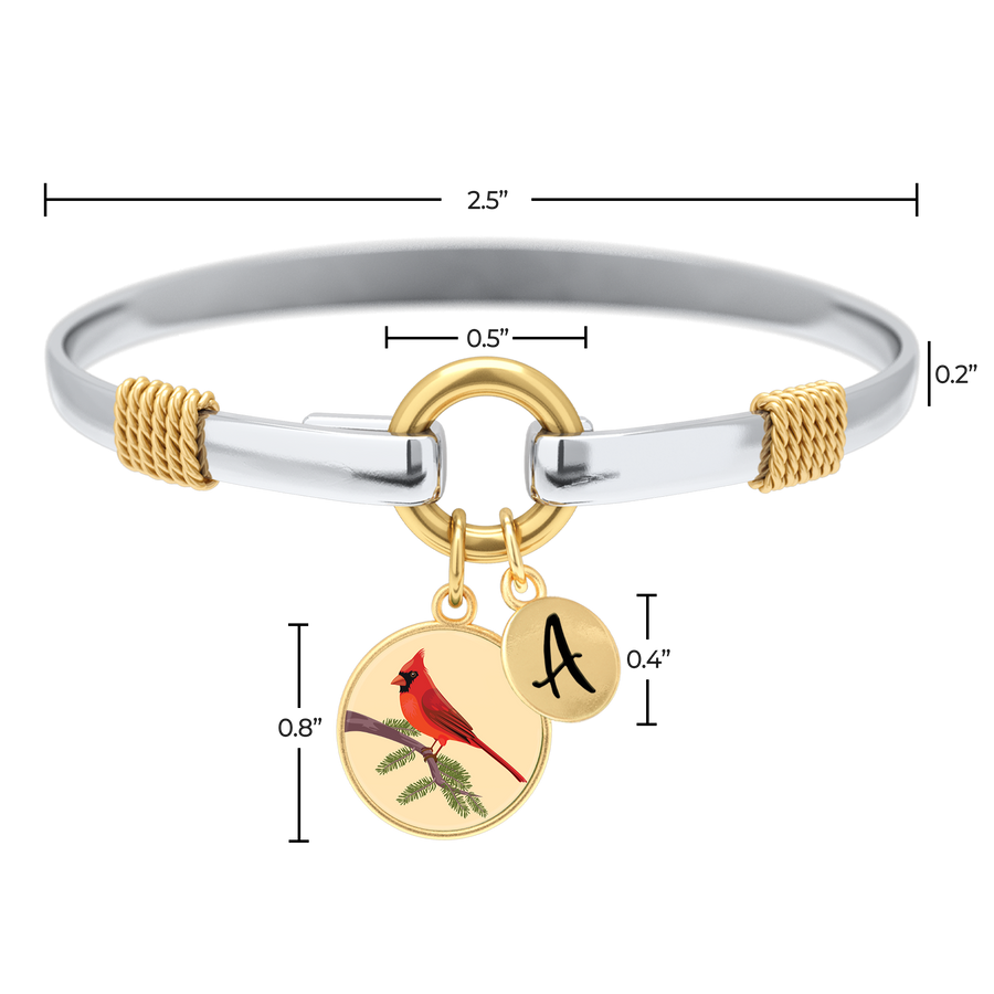 Personlig tofarget armbånd med kardinalfugl-charm – bilde 5