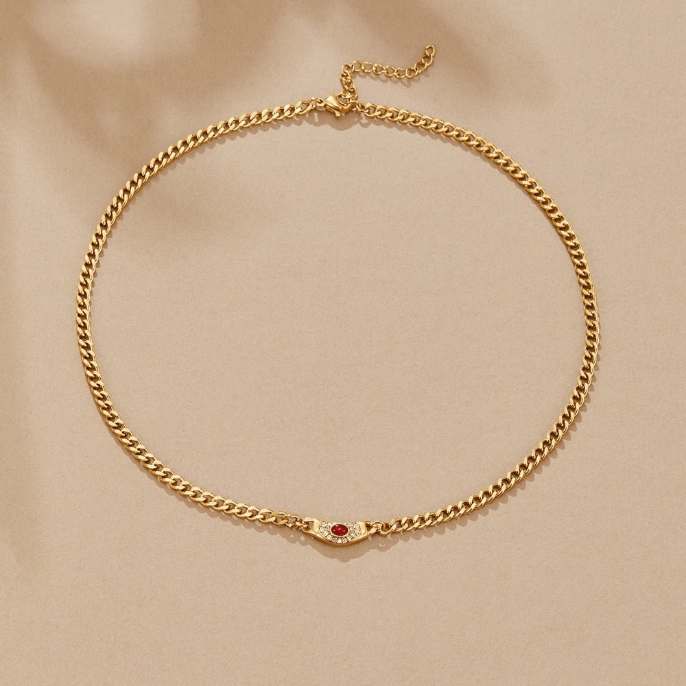 Cleopatra vintage gullfarget halskjede med zirkonia – bilde 3