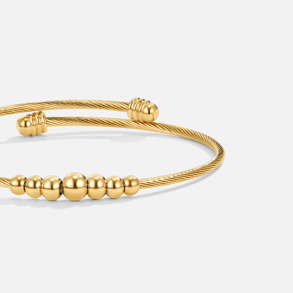 Yuri gullfarget armring med perler – bilde 4